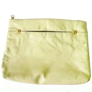 Vintage Bechamel White Leather Clutch Purse.